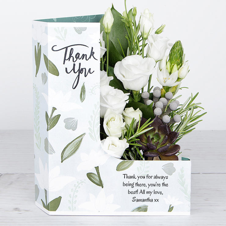Thank You Flowers with White Lisianthus, Berry Jewels and Sprigs of Rosemary image