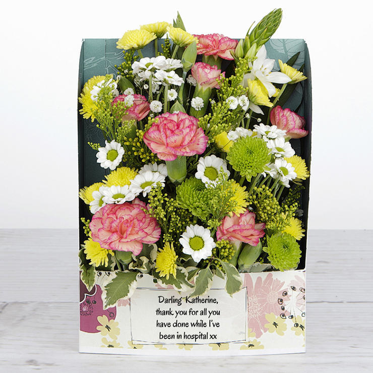 Peach Carnations and Yellow Chrysanthemum Thank You Flowers image