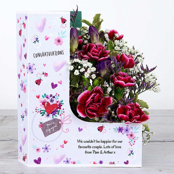 Congratulations Flowers with Lilac Freesia, Spray Carnations, Lilac Limonium, Gypsophila and Pittosporum image