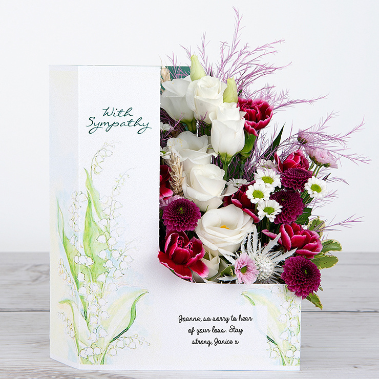 Sympathy Flowers with Pink Carnations, Santini, Lisianthus and Wheat Heads image