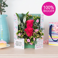 Birthday Cheer XL — Flowercard - Sending floral hugs