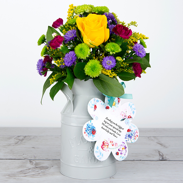 Yellow Rose & Purple Carnation Flowerchurn image